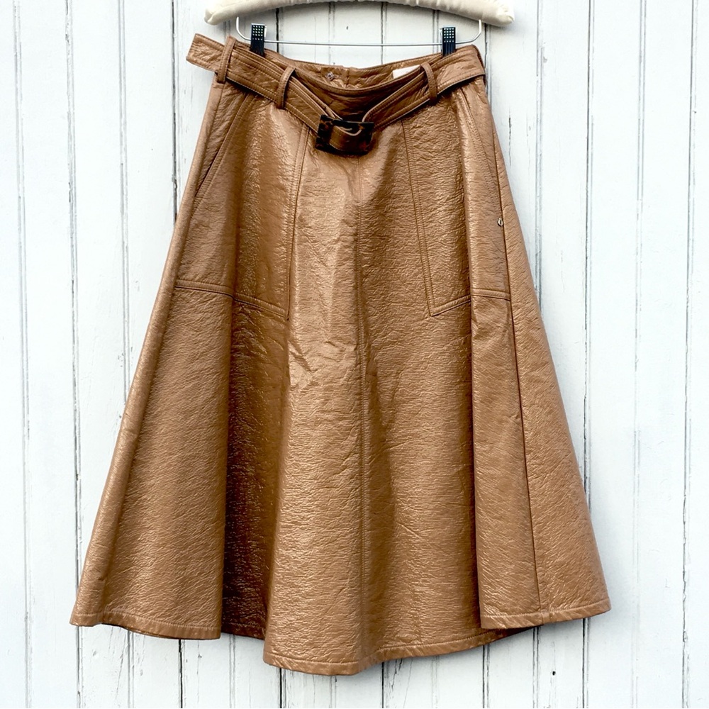 OTTOD’AME FAUX LEATHER SKIRT